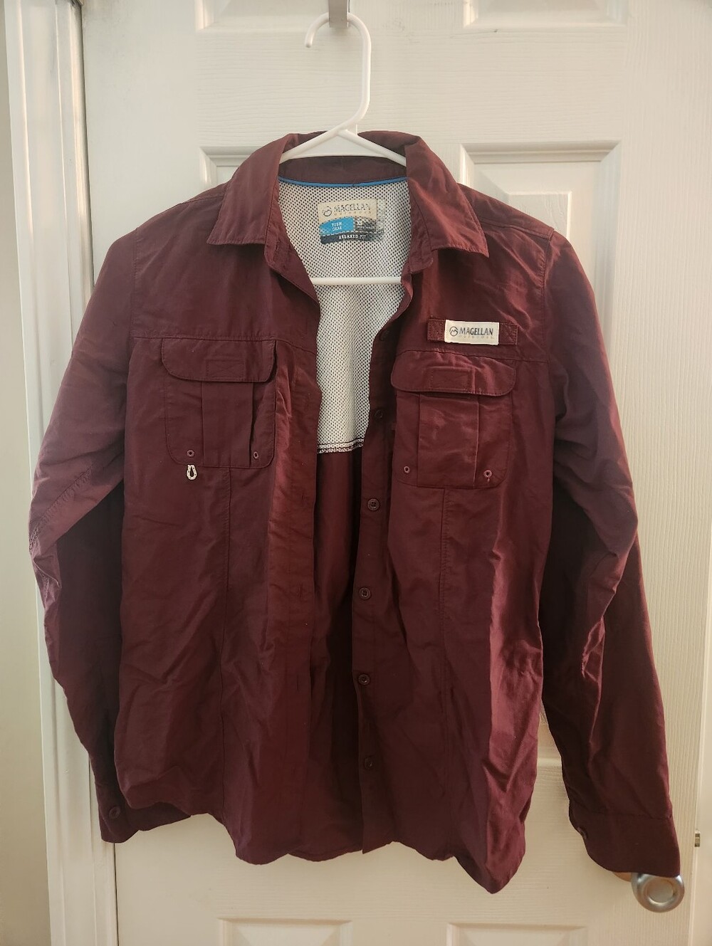 Magellan Outdoors Men's Maroon Lightweight Shirt Jacket